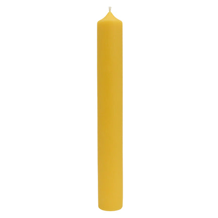 Beeswax Candle - 12 Inch Smooth Column - Yellow Gold