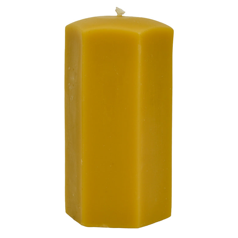 Beeswax Candle - 5 Inch Hexagon Pillar