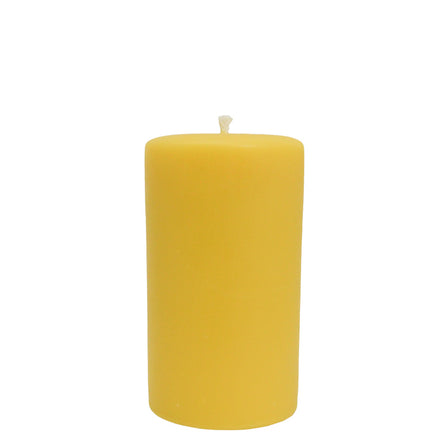 Beeswax Candle - Wide 5.5 Inch Smooth Pillar - Yellow Gold