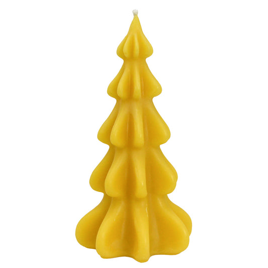 Beeswax Candle - Christmas Tree - Large - Yellow Gold