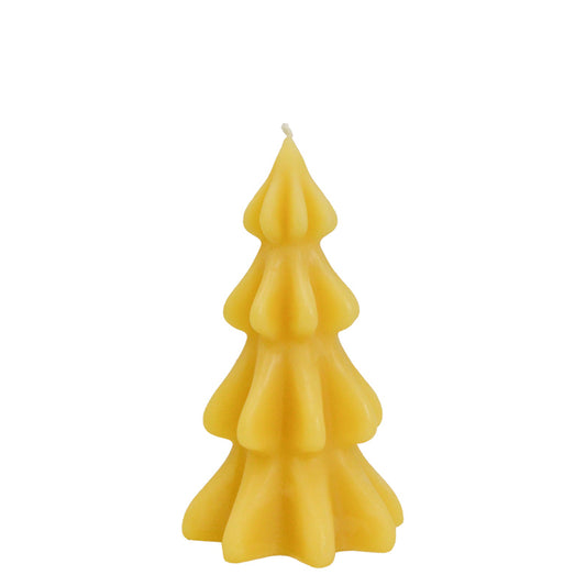 Beeswax Candle - Christmas Tree - Medium - Yellow Gold