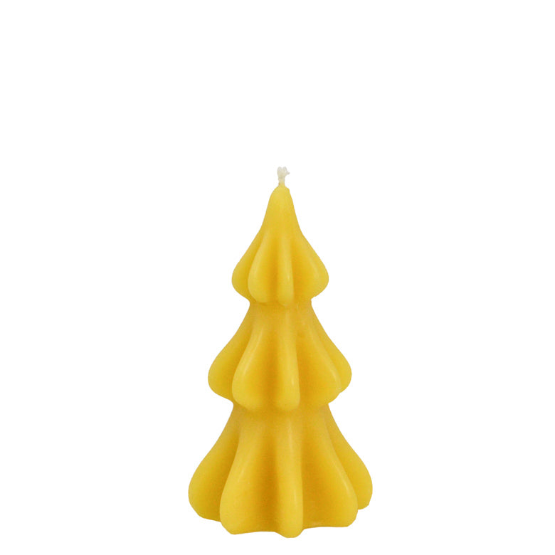 Beeswax Candle - Christmas Tree - Small - Yellow Gold
