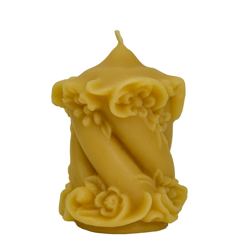 Beeswax Candle - Decorative Swirl