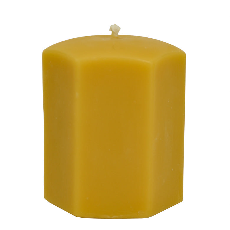 Beeswax Candle - 3 Inch Hexagon Pillar