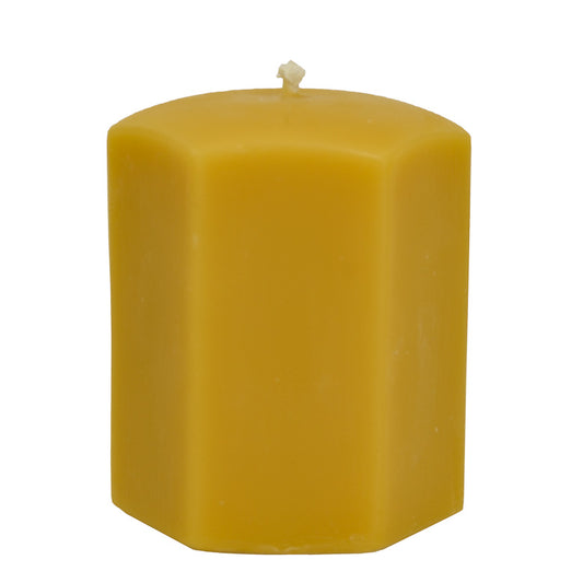 Beeswax Candle - 3 Inch Hexagon Pillar
