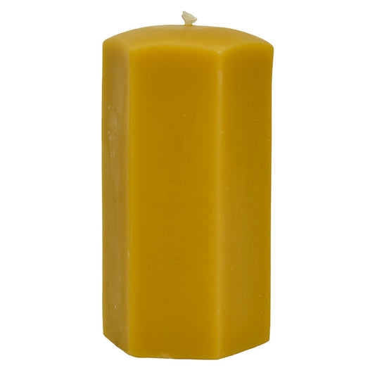 Beeswax Candle - 5 Inch Hexagon Pillar